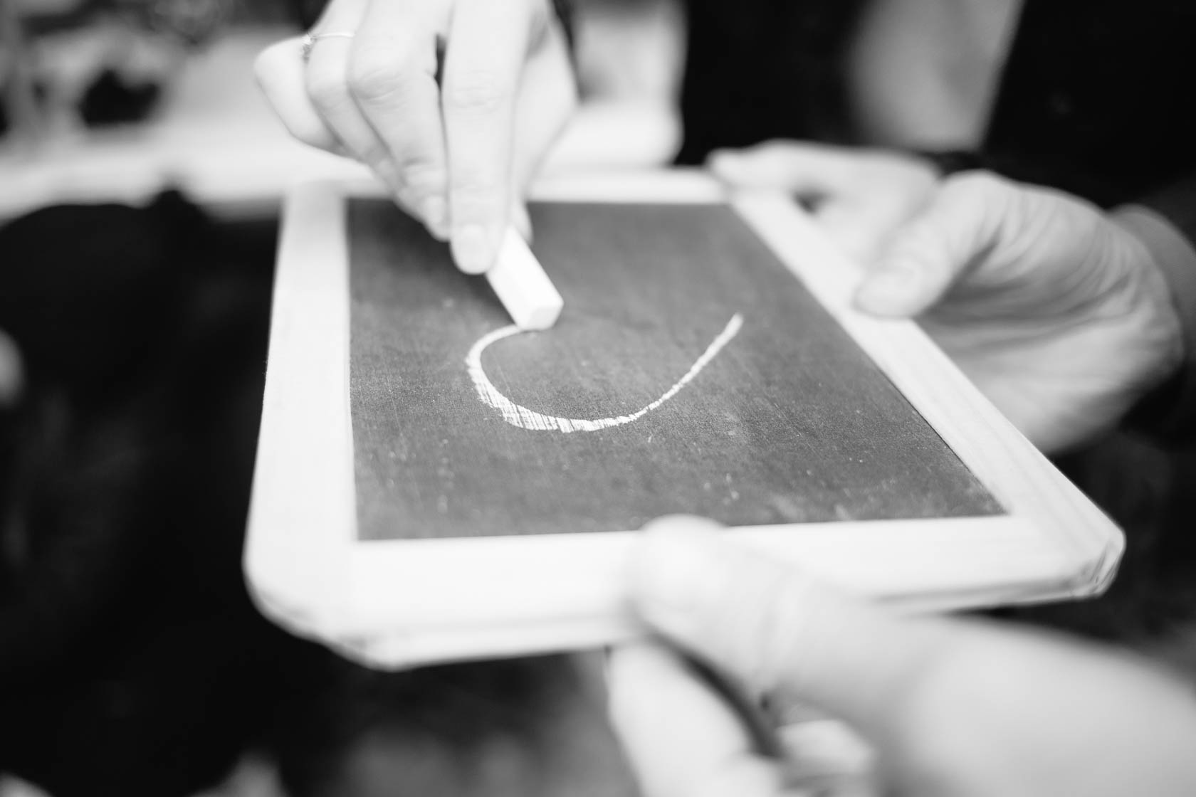 Herz auf einer Schiefertafel