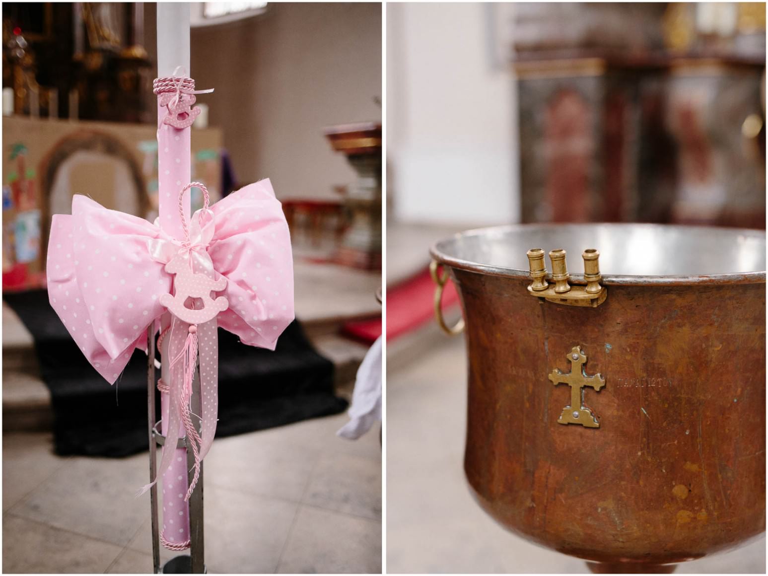 Grieschich-Orthodoxe Taufe in Wiesloch Taufkerze und Taufbrunnen