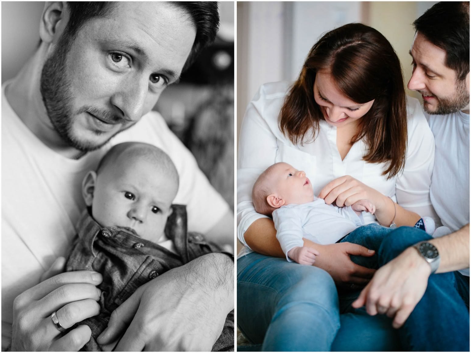 Entspannte Familienfotos zu Hause. Neugeborenen Fotos zu Hause