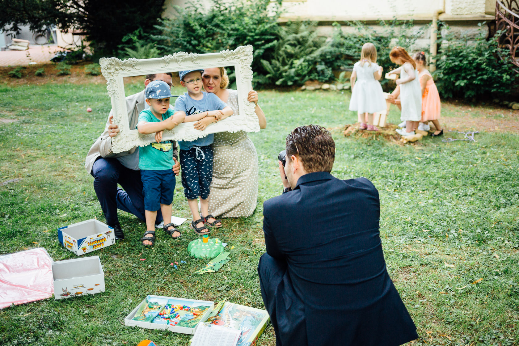 Momente der Hochzeitsfeier im Garten des Kurhaus Bad Münster