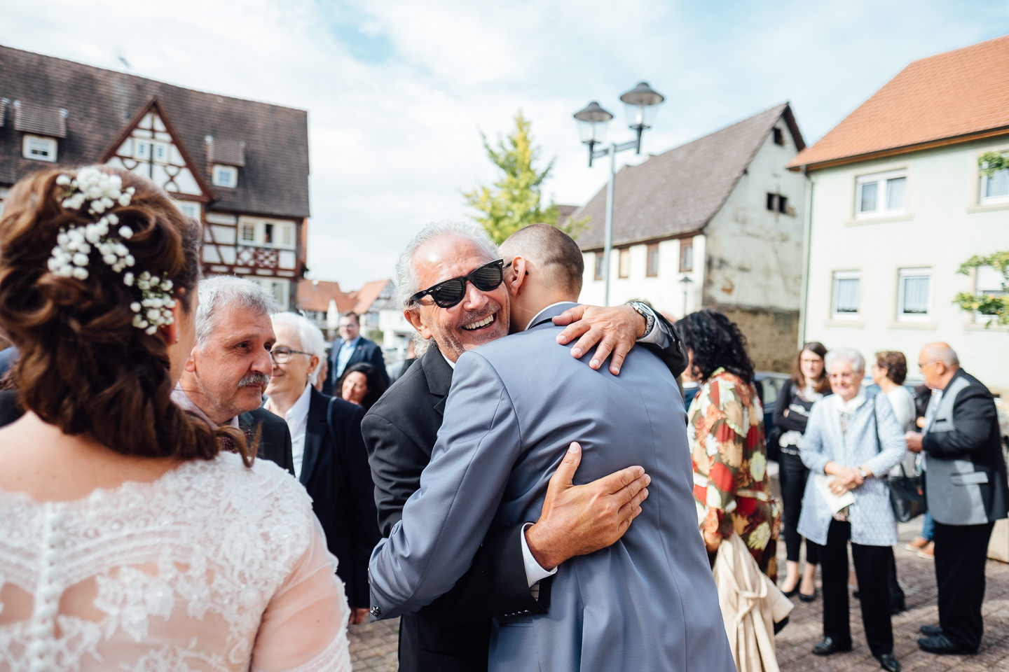 Hochzeitsfotograf Kraichgau Weingut Heitlinger Xenia und Florian Kirchliche Trauung und Taufe Hochzeit als Familie