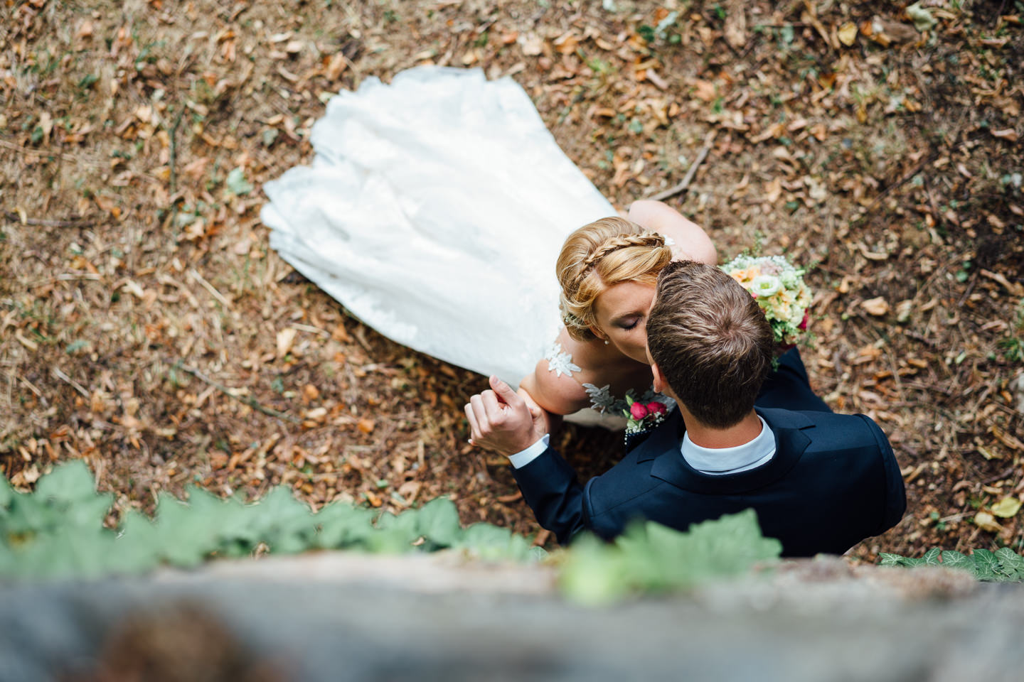Hochzeitsfotograf Odenwald Burgruine Rodenstein Janina und Henrik Paarfotos auf der Burgruine