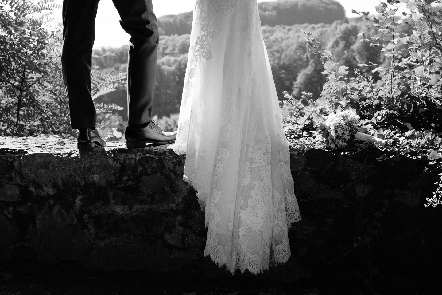 Hochzeitsfotograf Odenwald Burgruine Rodenstein Janina und Henrik Paarfotos auf der Burgruine